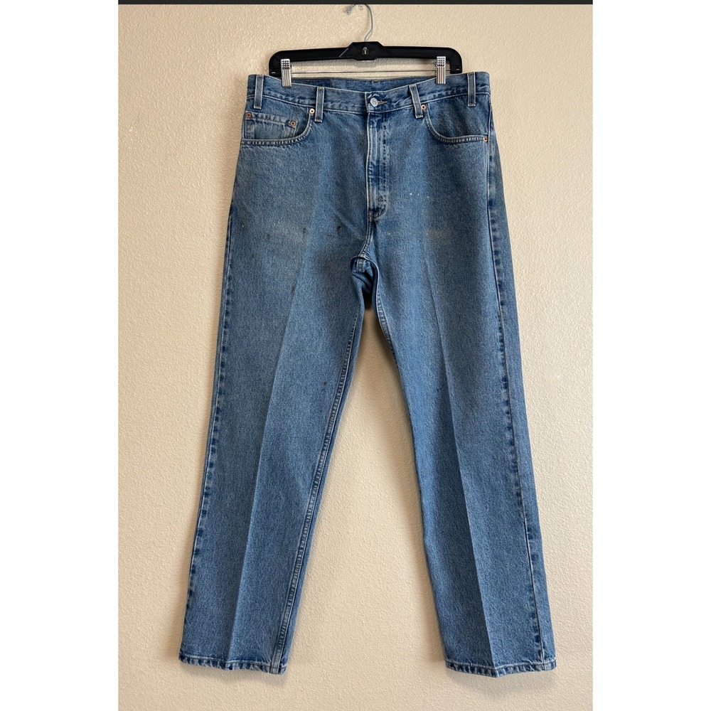 Levis 505 Regular Straight Leg Jeans Mens 36x30 Blue Denim Workwear 00505-4891